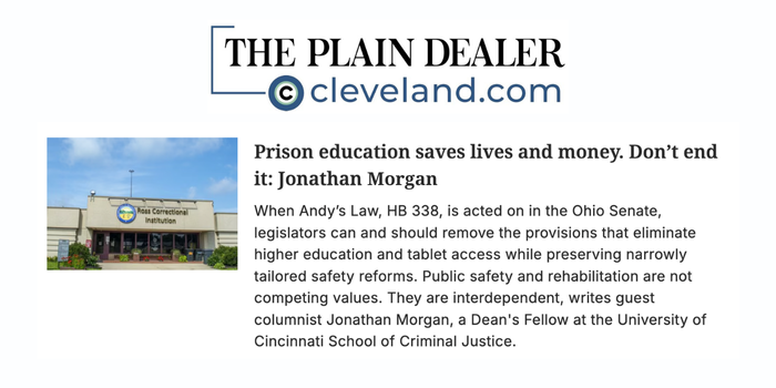 The Plain Dealer - Prison Education Saves Lives and Money: Don't End it